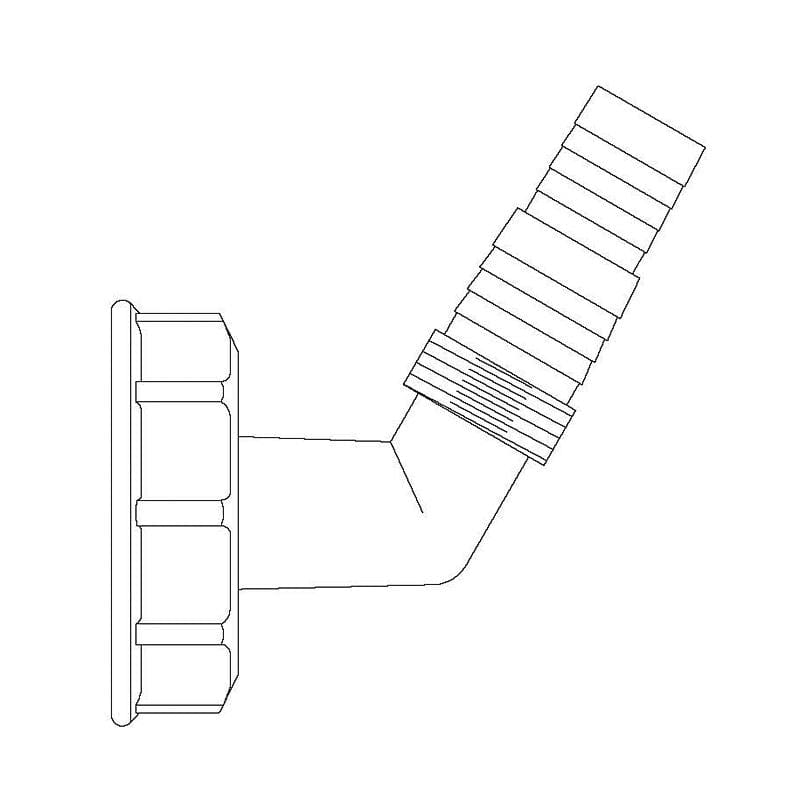 40mm - 1.1/2" White Plastic Overflow and Drain Hose Connector Washing Machine THC41 Waste Traps Floplast 900202