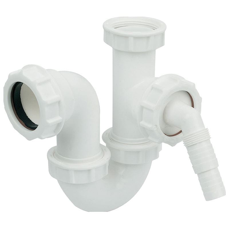 Appliance Waste Trap Half P Trap 40mm Washing Machine Drain Hose Spigot TW472 Waste Traps Floplast 100743