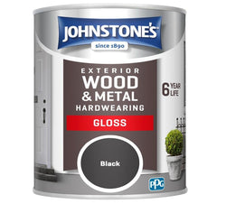 Exterior Hardwearing Gloss Paint 750ml Black | Johnstone's Service Item Johnstone's 903276