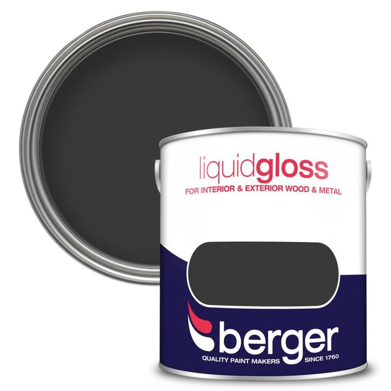 Liquid Gloss Black Paint | 2.5L | Berger Gloss Paint Berger 901008