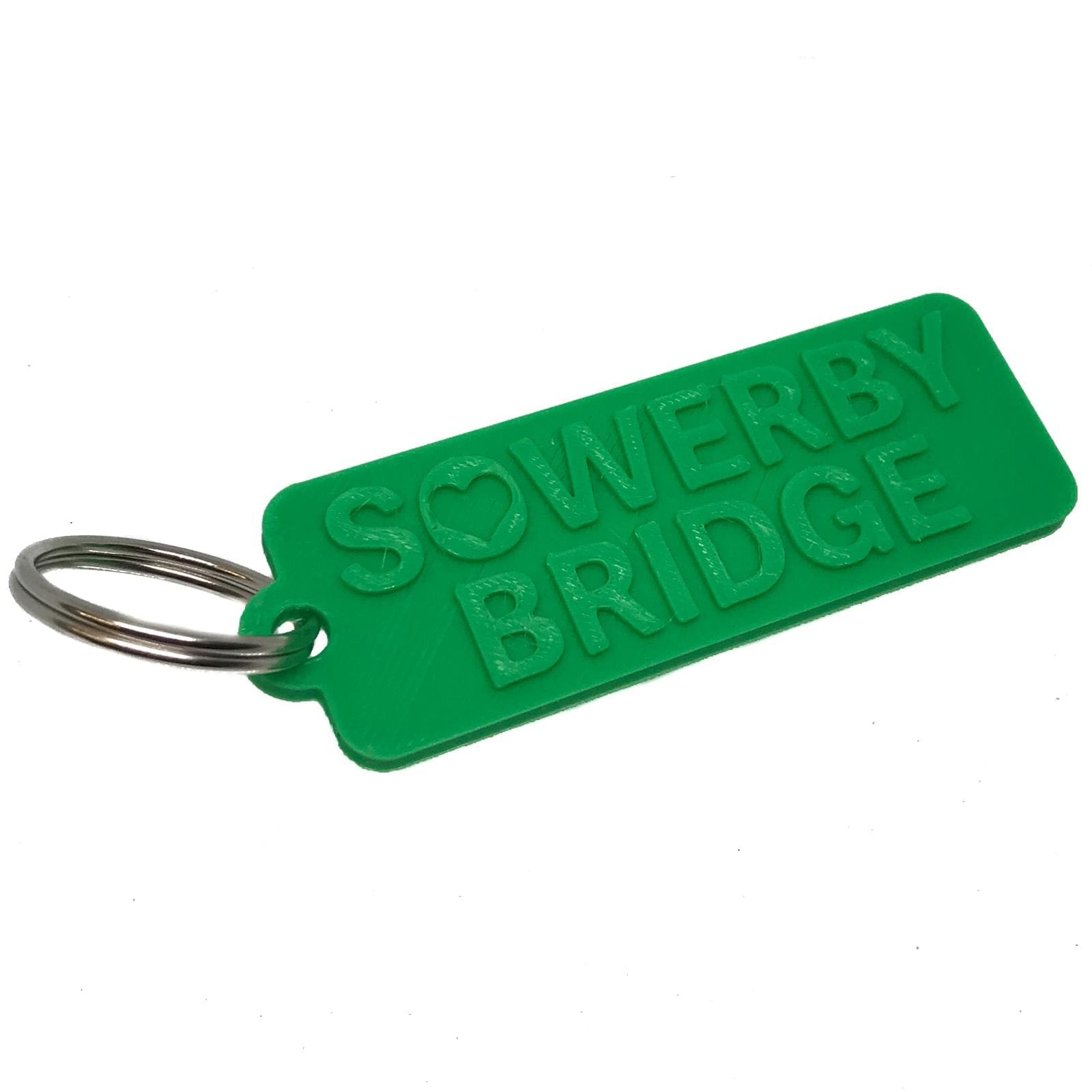 Sowerby Bridge Raised Text Key Ring Green | Wayward Media Service Item Wayward Media 902065