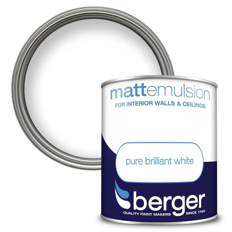 Vinyl Matt Pure Brilliant White Emulsion  | 1L | Berger Emulsion Paint Berger 900692