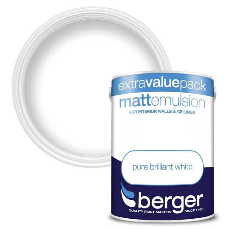 Vinyl Matt Pure Brilliant White Emulsion  | 3L | Berger Emulsion Paint Berger 900691