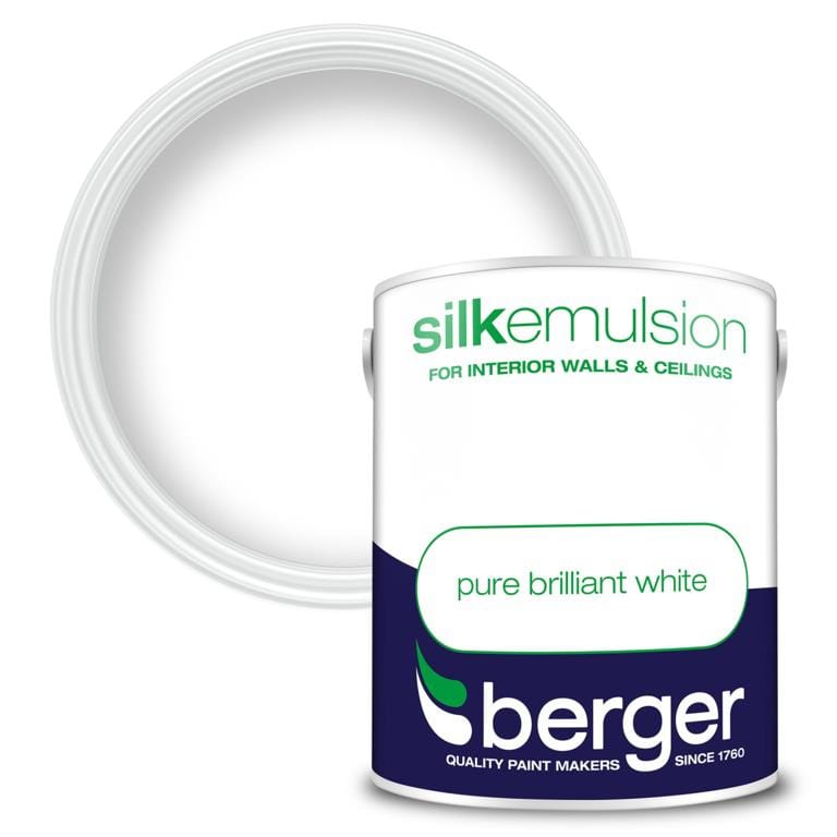 Vinyl Silk Pure Brilliant White Emulsion Paint | 5L | Berger Emulsion Paint Berger 900672