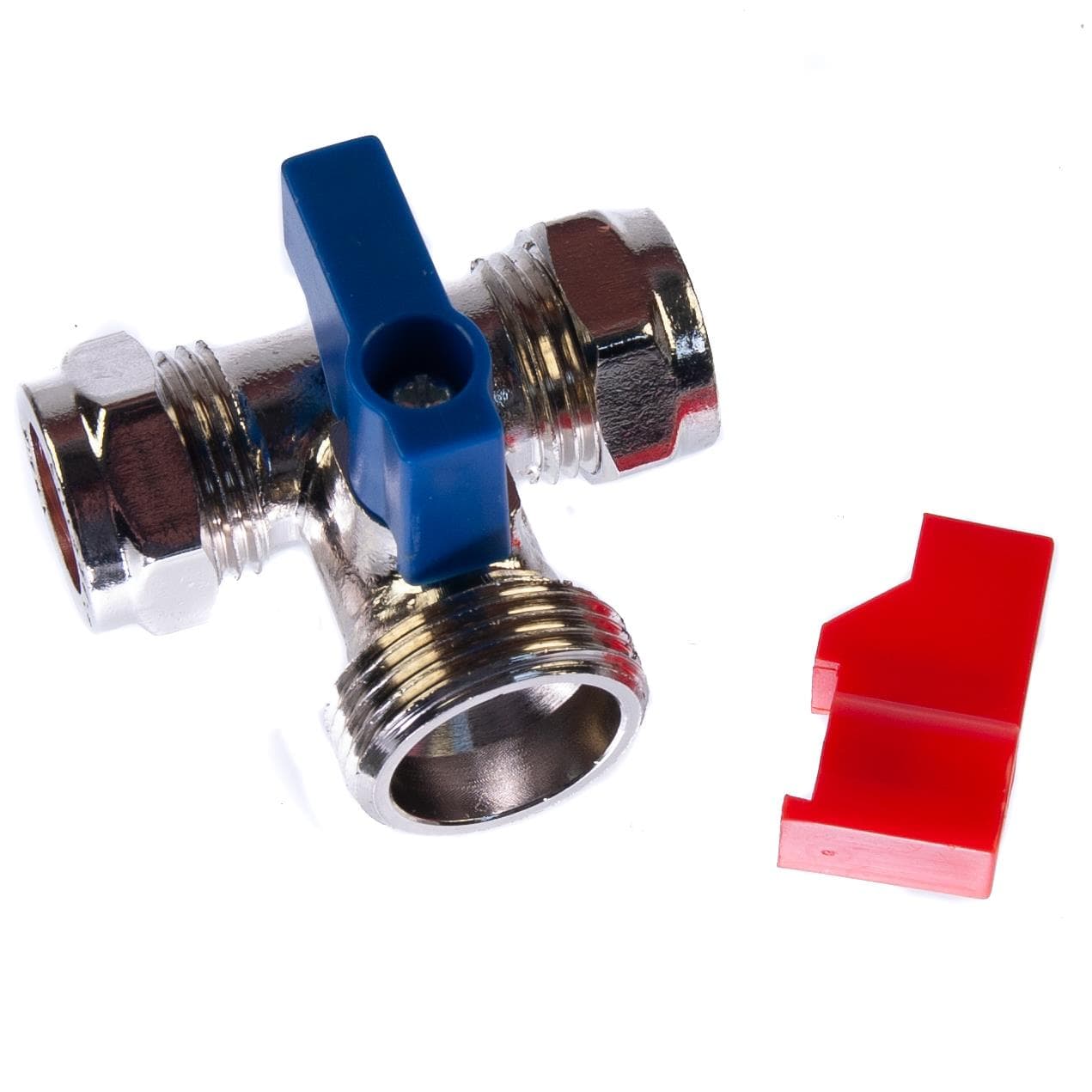 Washing Machine Valve Tee 15mm x 3/4" BSP Chrome Washing Machine Installation Thunderfix 100101