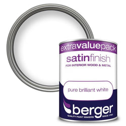 White Satin Sheen Paint | 1.25L | Berger Gloss Paint Berger 900731